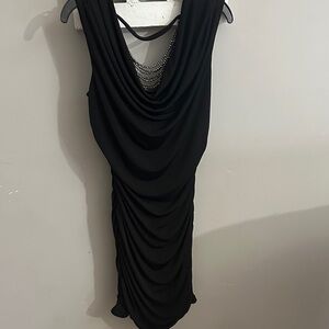Elegant Black Draped Dress
